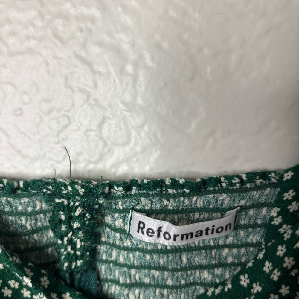 Reformation Meyer Floral Print Tie Strap Tank Top In Wyoming Green Size 6 Small - Picture 3 of 5